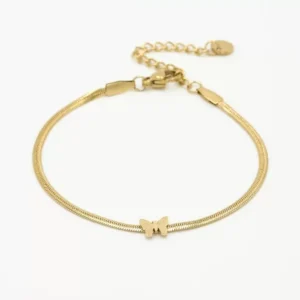 Armbandje goud vlindertje