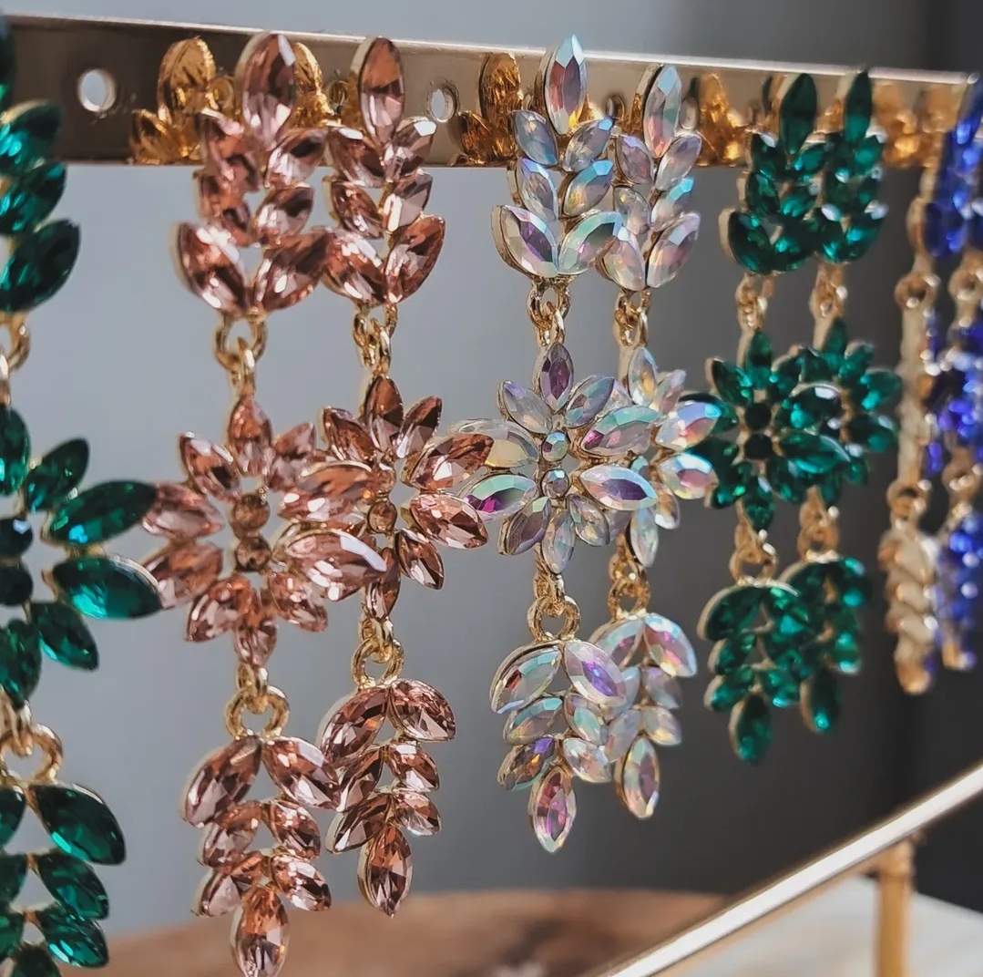 Oorbellen bling blue - Afbeelding 2