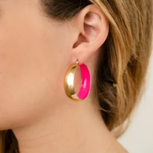 Goudkleurige creolen Pink